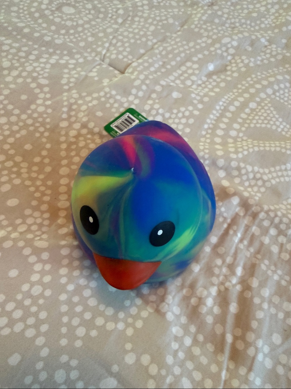 Squeeze Tie-Dye large Duck Toy - Blue Green, pink Purple Orange NWT